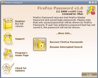 LastBit FireFox Password Recovery 1.0.434 + key