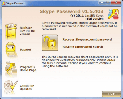 LastBit Skype Password Recovery 1.5.403 + keygen