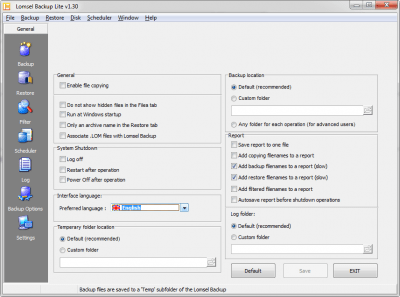 Lomsel Backup Lite 1.30