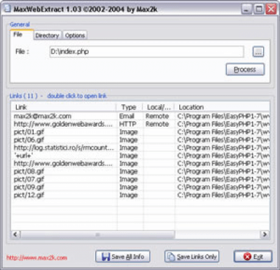 MaxWebExtract 1.03