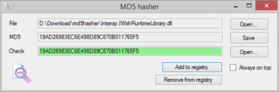 MD5hasher 1.7 MD5hasher 1.7