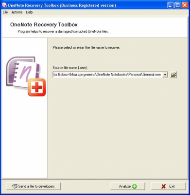 OneNote Recovery Toolbox 2.1