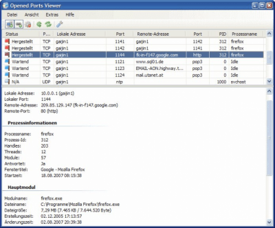 Opened Ports Viewer 1.3