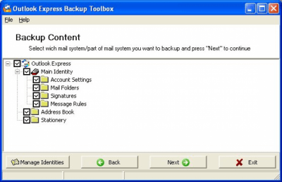 Outlook Express Backup Toolbox Последняя Outlook Express Backup Toolbox Последняя