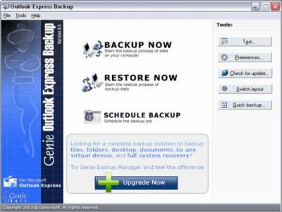 Outlook Express Backup Version 6.5