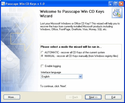 Passcape Win CD Keys 2.4.4 Passcape Win CD Keys 2.4.4