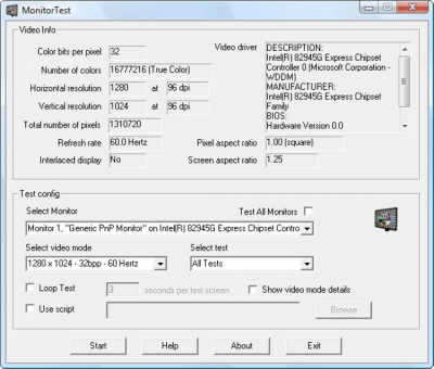 Passmark MonitorTest 3.2 Passmark MonitorTest 3.2