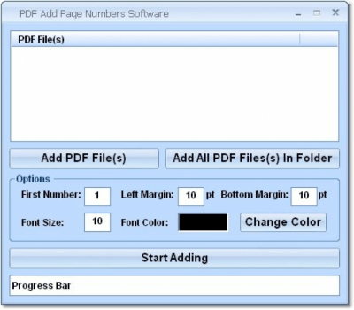 PDF Add Page Numbers 7.0