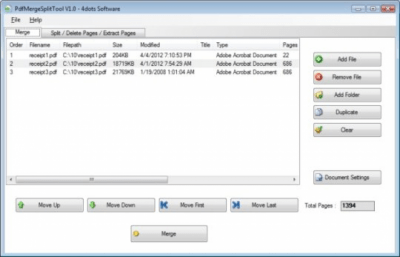 Free PDF Splitter Merger 4dots 1.6