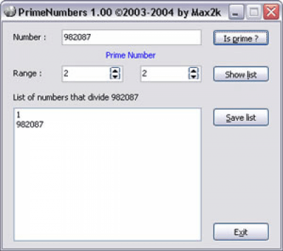 PrimeNumbers 1.00 PrimeNumbers 1.00