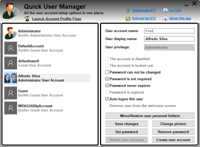 Quick User Manager 1.9.0.0