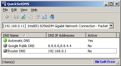 QuickSetDNS 1.22