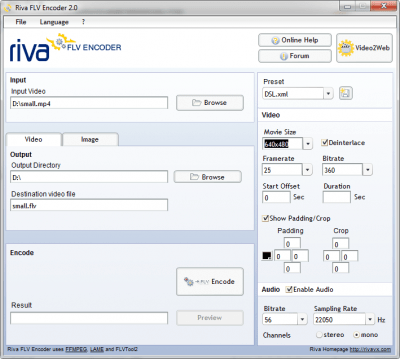 Riva FLV Encoder 2.0 Riva FLV Encoder 2.0