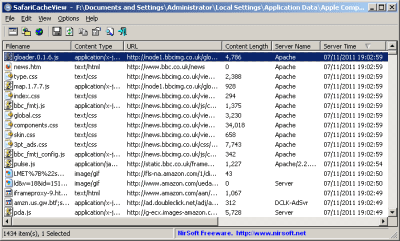 SafariCacheView 1.11 SafariCacheView 1.11