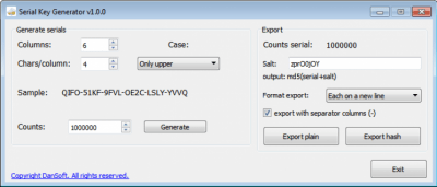 Serial Key Generator 1.0.0