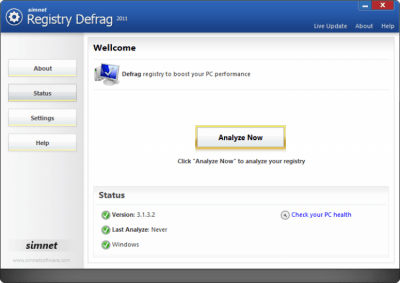 Simnet Registry Defrag 3.1.3.2