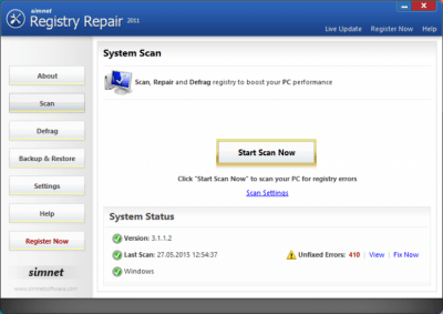 Simnet Registry Repair 3.1.1.2