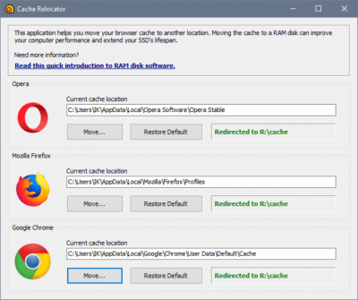 SoftPerfect Cache Relocator 1.5