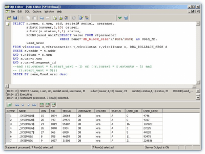SQL Editor for Oracle last SQL Editor for Oracle last