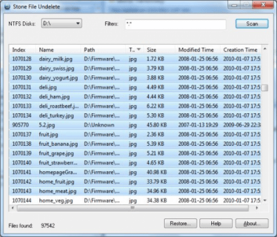 Stone File Undelete 1.2.186 Stone File Undelete 1.2.186