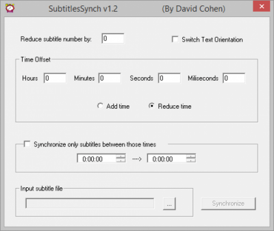 SubtitlesSynch 1.2 SubtitlesSynch 1.2