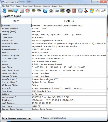 System Spec 3.11