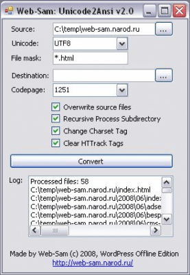 Unicode2Ansi Web-Sam last