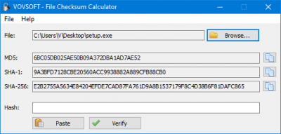 VOV File Checksum Calculator 1.6