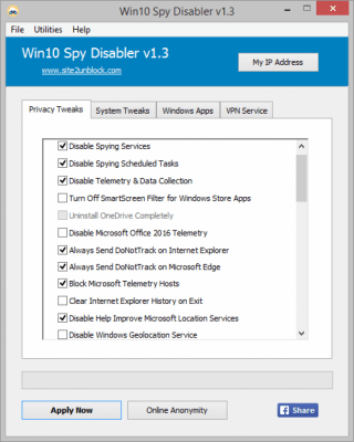 Win10 Spy Disabler 1.4