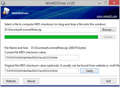 WinMD5Free 1.20