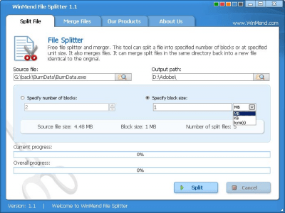 WinMend File Splitter 1.4.6