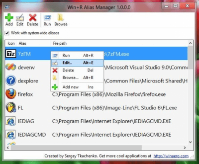 Win+R Alias Manager 2.0.0.2