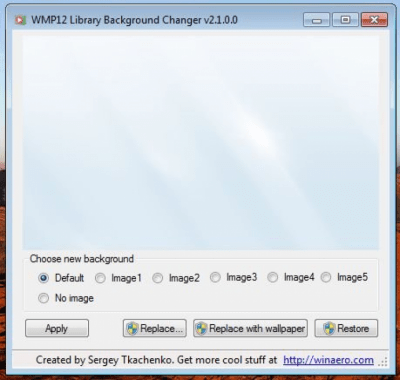 WMP12 Library Background Changer 2.1 WMP12 Library Background Changer 2.1