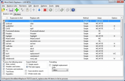 Word Batch Replacer 1.00 BETA build 022 Word Batch Replacer 1.00 BETA build 022