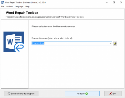 Word Repair Toolbox 2.5.5.0 Word Repair Toolbox 2.5.5.0