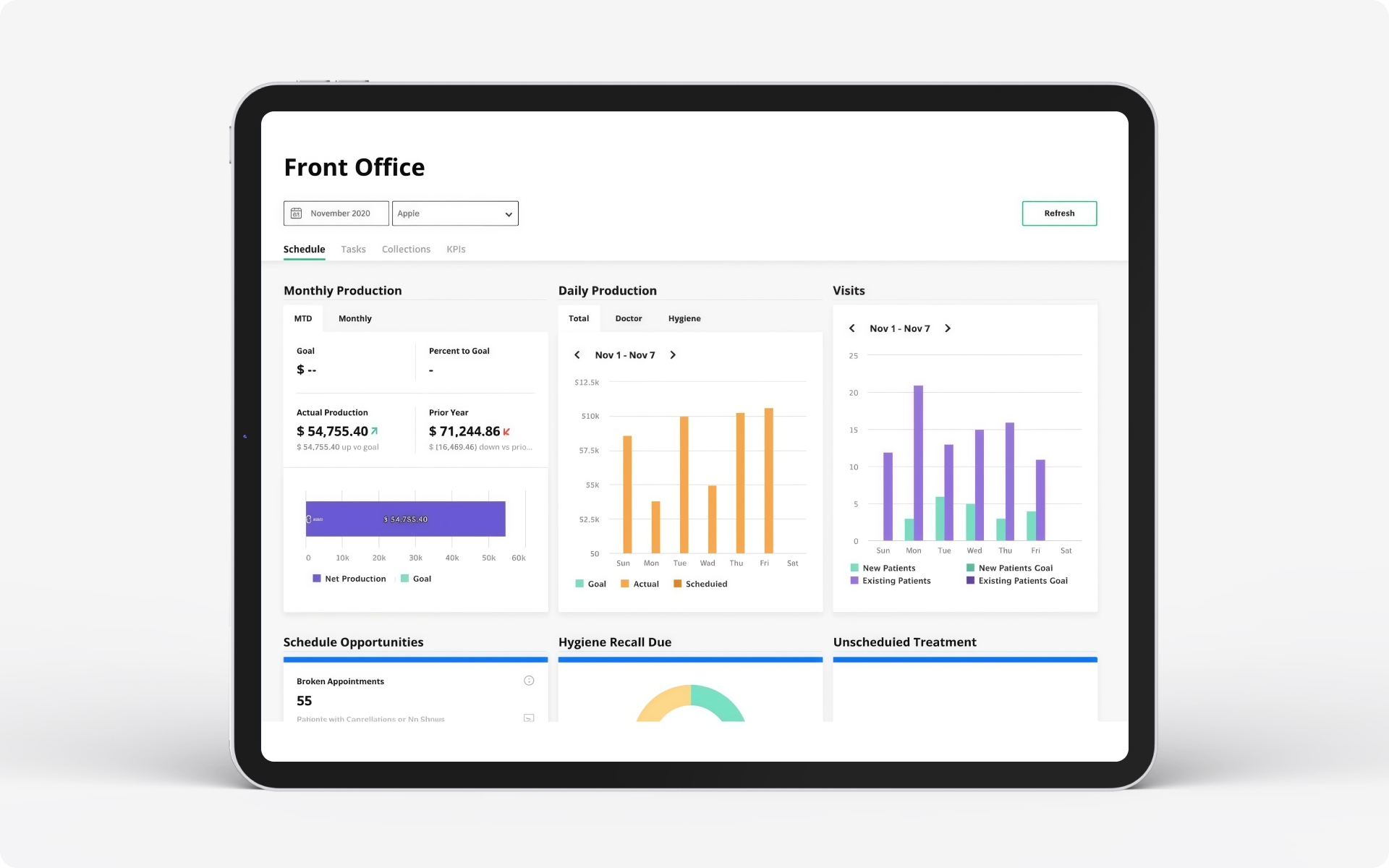 An illustrative example of an orthodontic management software