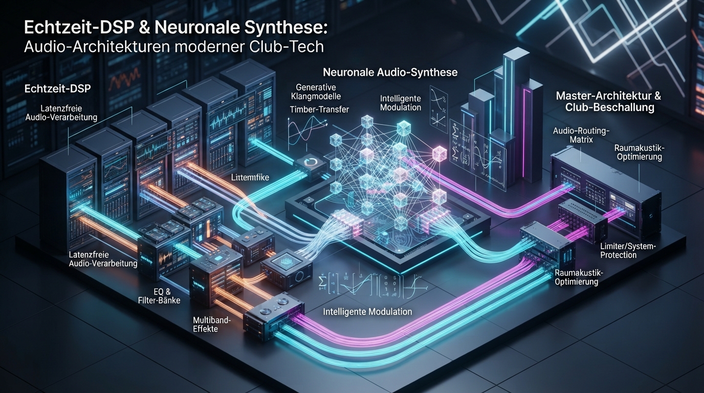 Echtzeit-DSP & Neuronale Synthese: Audio-Architekturen moderner Club-Tech