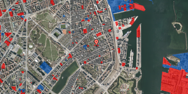 Jordforureningskort på Rosenvængets Allé 42A, st. th, 2100 København Ø