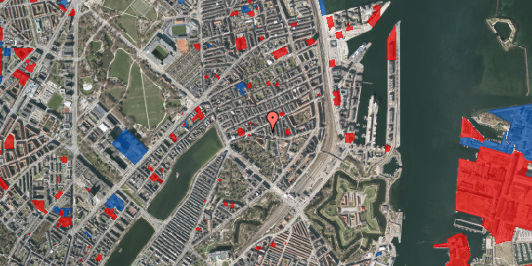 Jordforureningskort på Sønderborggade 1, 2. th, 2100 København Ø