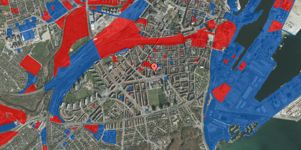 Jordforureningskort på Kroghsgade 18, 3. th, 8000 Aarhus C