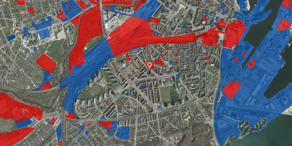 Jordforureningskort på Vejlegade 3, st. th, 8000 Aarhus C