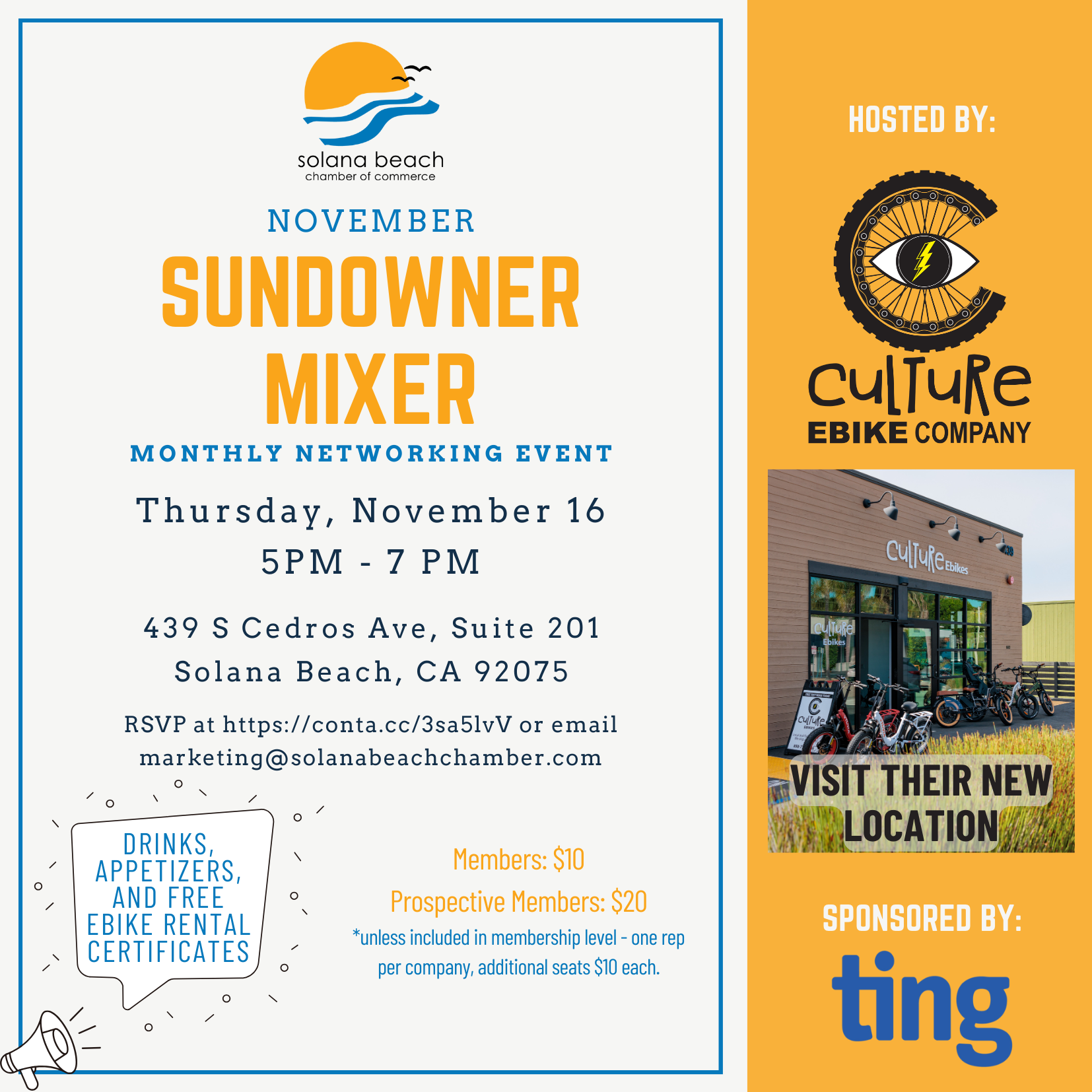 November Sundowner Mixer Flyer
