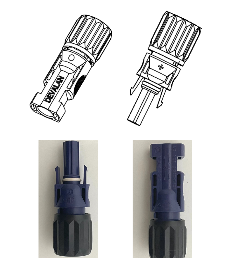 Solax Power - Accessori - KIT RICAMBIO SOLAX POWER - x1 PV connector male, x1 PV connector female, x1 DC Plug Male Battery connector Devalan, x1 DC Plug Female Battery connector Devalan