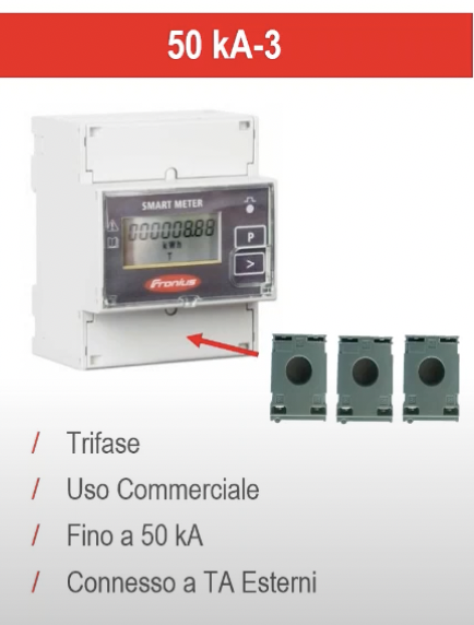 Fronius - Inverter - smart meter trifase - uso commerciale - fino a 50kA