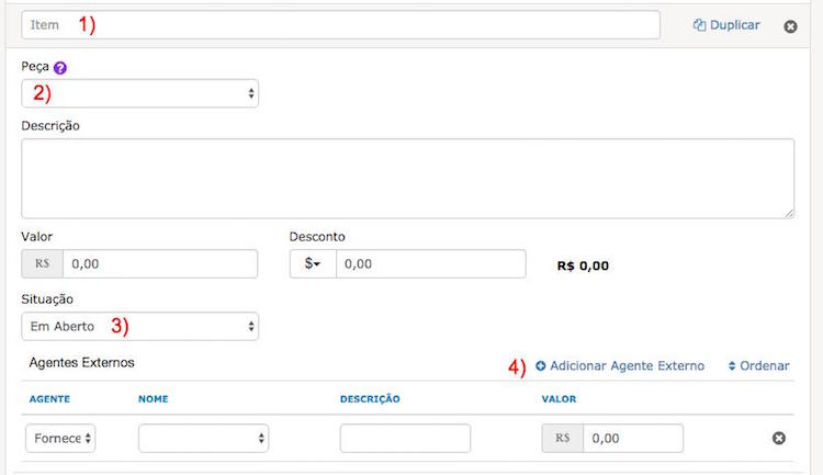 Adicionar Orçamento de Serviços