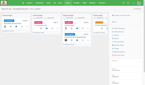 tarefas en kanban