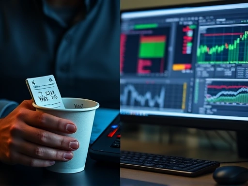 두 투자자 그룹의 상징적인 요소들을 클로즈업하여 비교합니다.