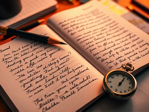 정돈된 책상 위에서 손글씨로 꼼꼼하게 채워진 매매 일지가 클로즈업되어 있다.