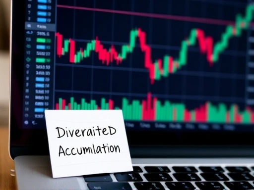 컴퓨터 화면에 ETF 또는 리츠 포트폴리오 그래프가 보이고, 옆에는 작은 메모지에 '분산 투자', '적립식' 등의 키워드가 적혀 있는 클로즈업.