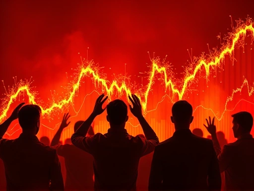 주식 차트가 급등하며 과열된 시장 분위기